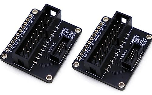 Treedix JTAG auf SWD Kabeladapter - 2 x 10 2,54 mm auf 2 x 5 1,27 mm Konverterplatine, Debug-Platine Mit Breakout-Board