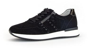 Gabor Damen Low-Top Sneaker, Frauen Halbschuhe,Wechselfußbett,Best Fitting,Plateausohle,straßenschuhe,Strassenschuhe,schwarz,42 EU / 8 UK
