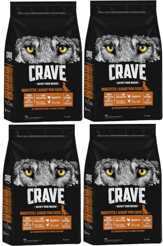 CRAVE Hund Beutel Hundefutter Trockenfutter - Verschiedene Größen und Geschmacksrichtungen (4X 2,8kg, Truthahn & Huhn)