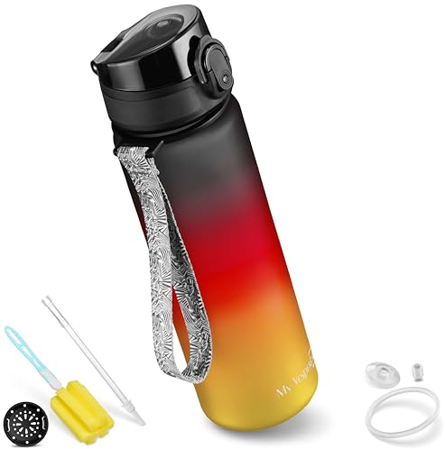 My Vesperbox – Minny - Kinder Trinkflasche auslaufsicher – 750ml – mit Strohhalm oder Sieb - leichte Tritan Wasserflasche - BPA frei - für Kindergarten, Schule (Deutschland 750ml)