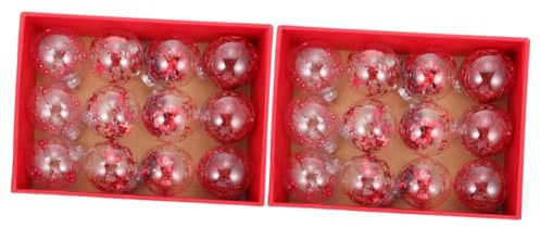Warmhm 2 Kisten Weihnachtskugel-Anhänger weihnachtsbaumkugeln anhänger christbaumkugeln anhänger durchsichtige Plastikverzierungen funkelnder Christbaumschmuck Ornament Dekor Hochzeit Lob