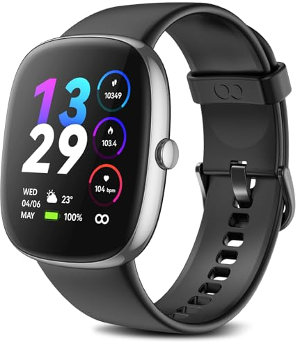 anyloop Fitnessuhr Damen Schrittzähler Uhr,1.69 HD Smartwatch Damen Herren mit Pulsmesser,Schlaftracker,20 Sportmodi Fitness Tracker Pulsuhr Shawarz