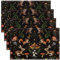 Set von 4 Kinder Nette Wald Tier Platzmatten,Kaninchen Eichhörnchen Schlange Moth Tischsets,Pilze Floral Leaves Botanische Tischmatten,Kawaii Lustige Wildtier wasserdichte Tischsets,45Bx30L