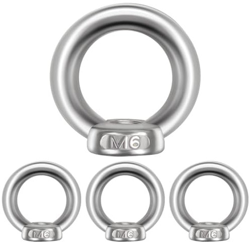 12pcs Ring Nut, M6 Ring Shape Lifting Eye Nut Lifting Ring Eye Bolt Stainless Steel for Marine Threaded Nut Fastener