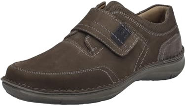 Josef Seibel Herren Kletthalbschuhe New Anvers 83,Weite K (Extra weit),Wechselfußbett,Freizeitschuhe,Klettverschluss,Asphalt,44 EU