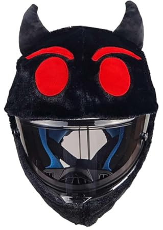 Housse Casque Moto, Peluche Housse De Casque Moto Peluche, Casque De Moto Chapeau, Couvre-Casque De Moto, Couvre-Casque Moto Amusante, Accessoires Moto, pour motocyclistes, moto, Noir