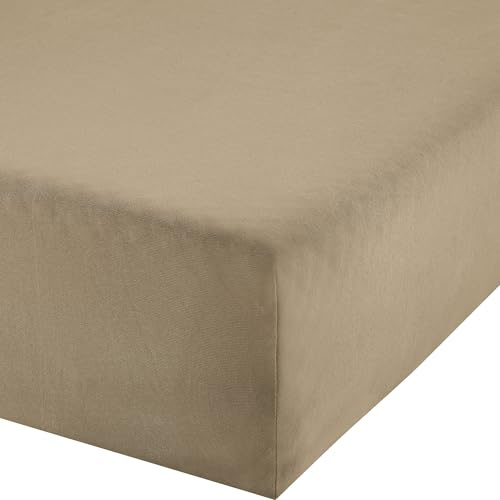 Erwin Müller Boxspring-Spannbettlaken Murnau Single-Jersey - Taupe Größe 180x200 cm - 200x200 cm - bis 35 cm Höhe geeignet, atmungsaktiv, strapazierstark