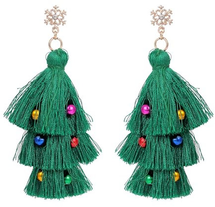 Kenivira Weihnachtsbaum Ohrringe für Frauen Ohrhänger Weihnachten Ohrringe Weihnachtsohrringe für Frauen Mädchen Weihnachtsschmuck Geschenk