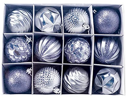 Bolas de Navidad,12 PCS Bolas Arbol de Navidad Baratas Adornos Arbol Navidad Colgantes Bolas Navidad de Flocado para Árboles de Navidad de Diámetro 6 cm Adornos Navidad Originales Regalos Navidad