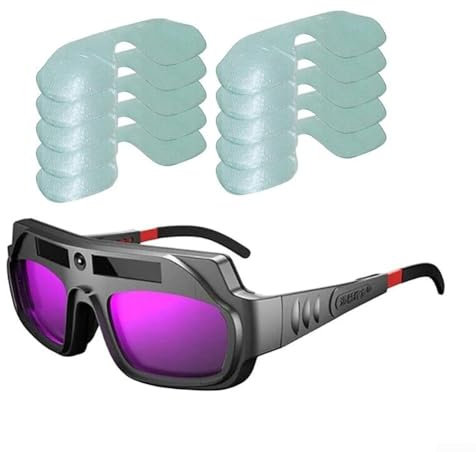 HomeVortex Schweißbrille mit automatischer Verdunkelung, verstellbar, kratzfest, für Plasmaschneiden, solarbetriebener Augenschutz