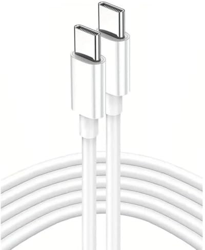 USB C to C Charger Cable (1m), 60W USB 2.0 Type C Cable, Fast Charging Power Cable for iPhone 16 Pro Max /15/14 Pro, iPad Pro, Samsung Galaxy S25/S24 Ultra, Google Pixel 8/9a Pro etc, (White)