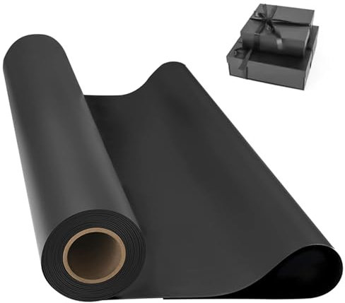Vyanveo Papier Cadeau Noir Papier Kraft Emballage 38cm x 10m Papier Kraft Rouleau Pour L'Emballage De Cadeaux,L'Artisanat, L'Art,L'Emballage, Les Envois Postaux