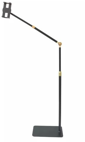 Laptop-Ständer， Bodenständer for 4-13 Zoll Tablets, iPads und Telefone, Teleskop- und Winkelverstellbar, Tablet-Ständerhalterung for Live-Stream/Ansehen, Handyhalterung mit langem Arm, Gold, H 1,6 m(G