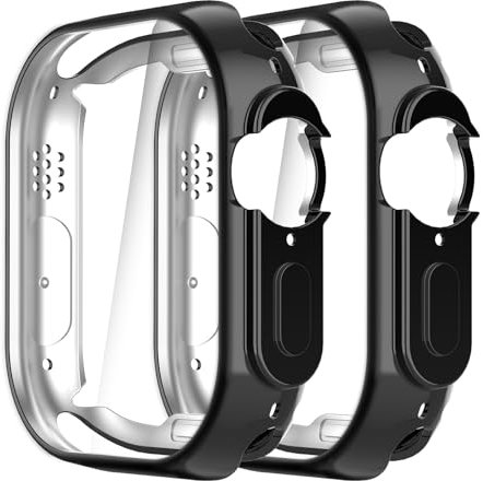 Simpeak 2-Packs Funda Compatible con iWatch Ultra 1/2 49mm, Carcasa Protectora Compatible con Apple Watch Ultra 1/2 49mm Slim Suave TPU Protector, Negro