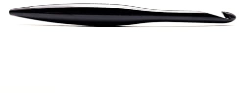 Furls CrochetOnyx Streamline Metall, poliert und mattiert, Häkelnadeln mit ergonomischem Griff, 17,8 cm (Onyx – poliert, H – 5,00 mm)
