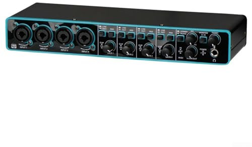 USB Audio Interface For Recording, Streaming And Podcasting, with 4x4 Configuration and Mic Preamplifier For Studio Recording, Multi Instrument