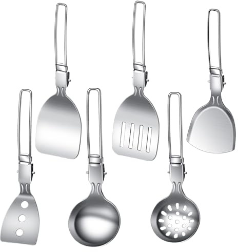 Camping Cookware Set, Camping Cutlery Set Made of Stainless Steel, Reusable Kitchen Utensils for Outdoor Travel