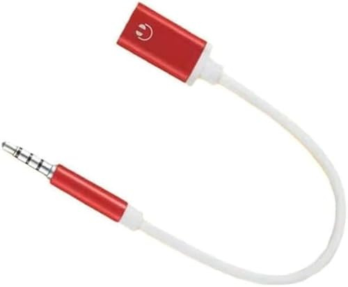 Zcccc Headphone Jack Adapter, 3.5mm Male to TypeC Female Audio Cable Cord, USB C to Aux Audio Dongle Cable Cord, Compatible with MP3 Players, CD Players, Laptops, Tablets, Smartphone (Red)