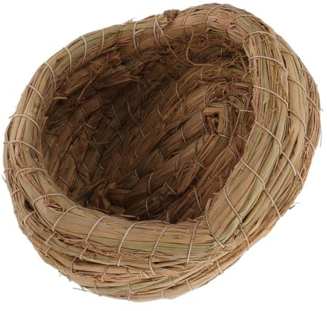DOITOOL Hühnernest zum Brüten und Eierlegen, Handgefertigt, Braun, 15cm | Strohgeflecht, Leicht zu Montieren und Reinigen, für Hühner und Anderes Geflügel
