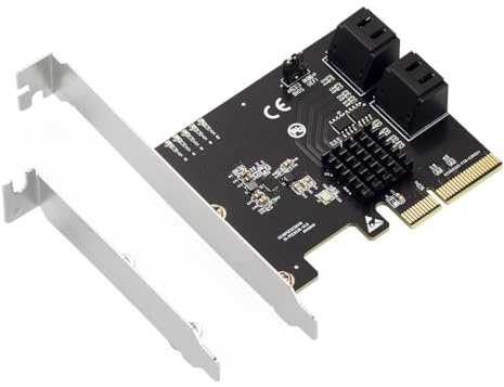 AoQhir Scheda controller RAID PCIe X4 a 4 porte SATA 6 Gbps, adattatore di espansione SATA3.0 chip 9236 Supporta RAID 0/1/10 - 4 SATA III Hard Drive PCI Express Card