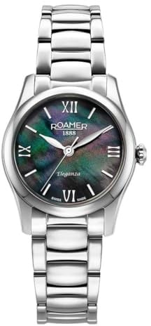 Roamer Eleganza Damen Armbanduhr, Edelstahl, 30mm, Edelstahlarmband, Silber, 10 bar, Zifferblatt: Perlmutt, 974847 41 80 20