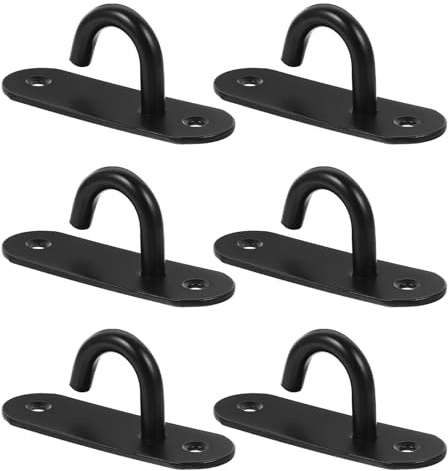 TOYANDONA 6 Stück-Pack Türanker Wandhalterung aus Edelstahl 304 für Widerstandsbänder mit Ösenplatte und U-Haken Wandanker für Krafttraining und Pilates Home Gym Zubehör