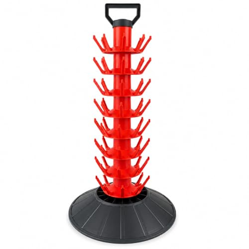 Taninea Escurrebotellas 81 Botellas para Vino y Cerveza, Modular | Modular y desmontable, 80 x Ø40 cm, con base recogeagua y asa; 9 niveles para secado vertical.