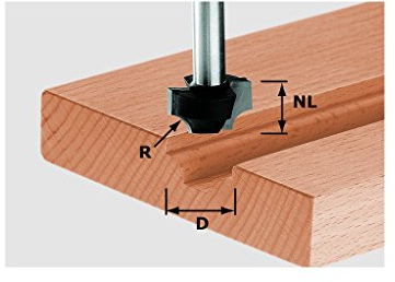 Festool Viertelstabfräser HW S8 D23/R6 – Profilfräser für Möbelbau | Hartmetall-Fräser mit 8 mm Schaft, 23 mm Durchmesser, R 6 mm Radius – für Oberfräsen geeignet