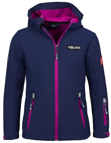 Trollkids Girls Oslofjord Jacket 128, Navy/pink