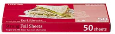 50 Lakeland Strong Foil Sheets 27cm x 30cm – Extra Strong Long-Lasting Foil