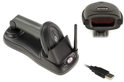 KALEA-INFORMATIQUE Douchette Laser sans Fil Lecteur de Code Barre, programmable 32 Bits, PORTEE 300M, Batterie Rechargeable. Connexion par Port USB