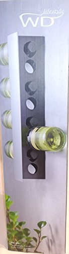 WD Lifestyle Linea Casa Portabottiglie da Parete, 8 Posti, 43x10.5 cm, Acciaio, Bianco/Nero, 10.5x10.5x43 cm