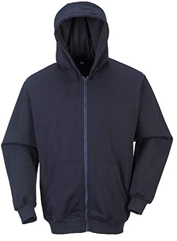 Portwest Mens Bizflame Flame Resistant Workwear Zip Front Hooded Sweatshirt