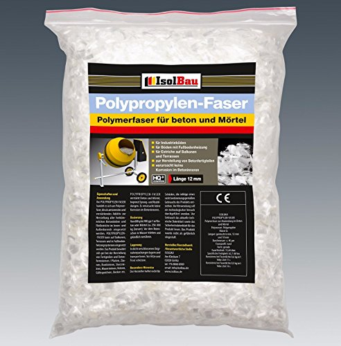 Isolbau Polypropylen-Faser - 150 g Hochertige Polymerfaser für Beton, Mörtel, Estrich, Gips - 6 mm, 12 mm, 18 mm Mix