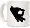 LookHUMAN Kaffeetasse mit Fingerkreis, 312 ml, Keramik, Weiß