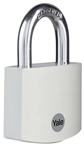 Yale - YE3B/50/126/1/GR Standardsicherheit 50 mm Aluminium Vorhängeschloss mit langem Bügel - Grau - langer Bügel aus gehärtetem Stahl - 3 Schlüssel
