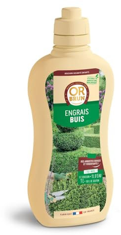 OR BRUN Engrais liquide - 1L - Nourrit Les Plantes & Améliore La Floraison - Fabriqué En France - Utilisable En Agriculture Biologique (ENGRAIS BUIS 1L)