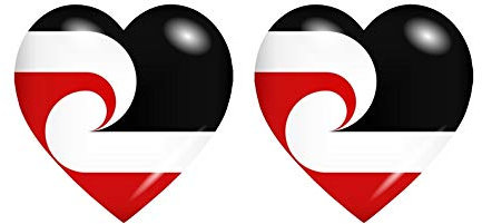 Akachafactory 2X Sticker Aufkleber Flaggen Flagge Fahne Herzen maori