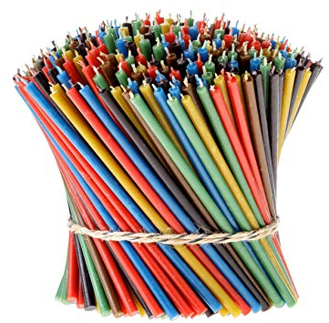 Danilovo Bienenwachs Kerzen (Mehrfarbige) - Orthodoxe Kerzen für Gebet Rituals Tischdeko - Ungiftig, Ruß - Tropffrei, Lang, Nachhaltige Produkte, 300 Stück (6 Farben, Höhe 16,5 cm)