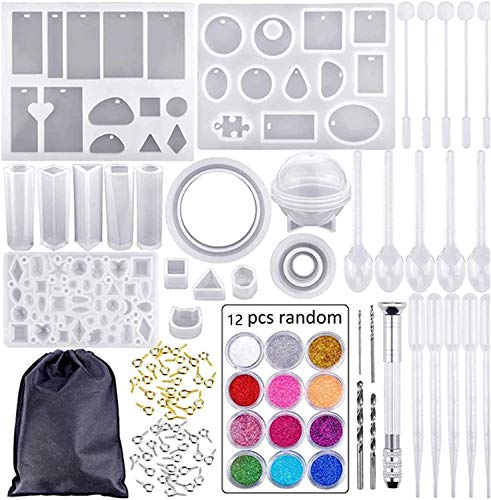 NC Gießformen und Werkzeuge aus Kunstharz, für Schmuck, 98 Stück, Silikonform, Epoxidharz, Gießharz, Schmuck, Silikonform für Epoxidharz, für Handwerk, Schmuck, Basteln, Herstellung