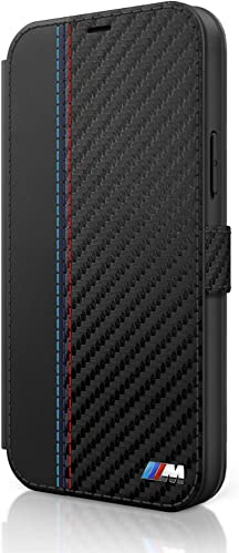 BWM Etui BMW BMFLBKP12SMCARBK Book M Collection PU Carbon Stripe Hülle für iPhone 12 Mini 5,4 schwarz/grün