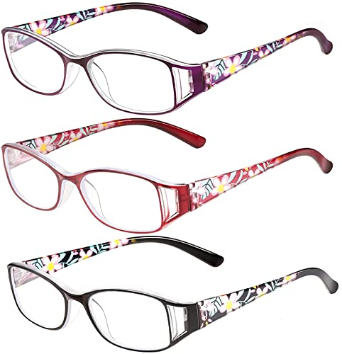 SaNgaiMEi Blaulichtfilter Lesebrille Damen Herren Computerbrille, Bequeme und flexible Blaulichtbrille Lesehilfen Sehhilfe Brille mit Sehstärke (3 MIX, 3.5, multiplier_x)