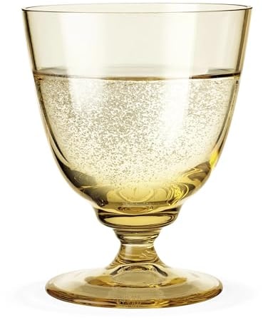 Holmegaard Glas mit Fuß 35 cl Flow aus mundgeblasenem Glas für Getränke, gelb