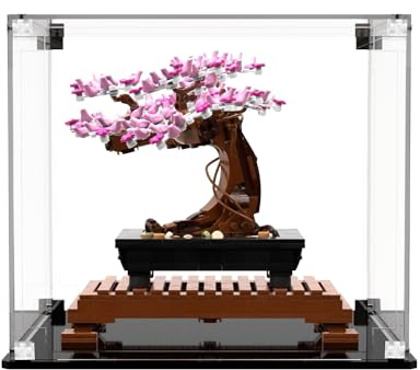 icuanuty Vitrina acrílica para árbol bonsái para Lego 10281, Vitrina a Prueba de Polvo para Modelos coleccionables (Solo Vitrina)