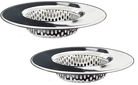 Seatery 2 coladores de drenaje de bañera cestas de filtro de drenaje de ducha colector de cabello de acero inoxidable para desagüe de piso de baño apto para orificio de drenaje de 1.6 a 3.9 pulgadas