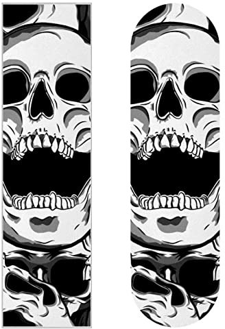 Skater-Griptape mit Totenkopf-Motiv, Schleifpapier, Longboard, Aufkleber, Scooter, Deck, Sandpapier, 2 Stück