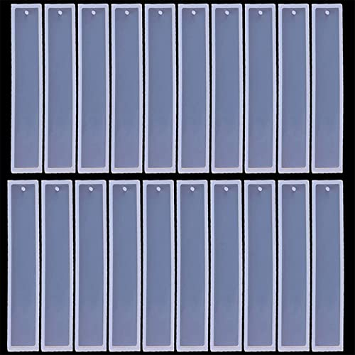 SevenMye 20 Stück rechteckige Silikon-Lesezeichenform DIY Lesezeichen Harzform Lesezeichen Silikonformen Machen Form Epoxidharzform (5,5 Zoll)