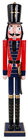 Toyland® 48 Inch Traditional Life Size Standing Wooden Nutcracker Soldier With Sword - Traditional Christmas Decorations