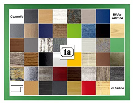Colorello Deluxe Puzzlerahmen 48x68 cm Bilderrahmen Froschgrün Grün Hintergrund Weiss Kunstglas klar