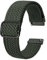 BISONSTRAP Bracelets de Montre en Nylon 20mm, Bracelet de Tressé Réglable pour Hommes et Femmes, Vert avec Boucle Noire
